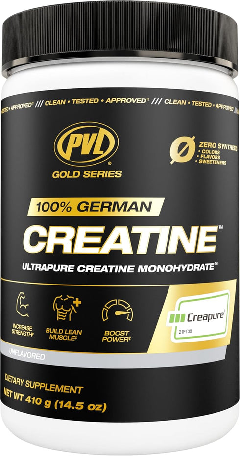 PVL Creapure Creatine - 100% Pure German Creatine Monohydrate Powder - 82 Servings - 410 g