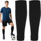 Macuezu Black Pre Cut Socks, Cut Socks Soccer Leg Sleeves for Men, Elastic