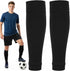 Macuezu Black Pre Cut Socks, Cut Socks Soccer Leg Sleeves for Men, Elastic