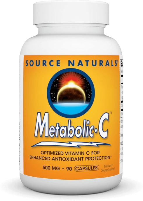 Source Naturals Metabolic C, Optimized Vitamin C for Enhanced Antioxidant Protection, 500 mg, 90 Capsules