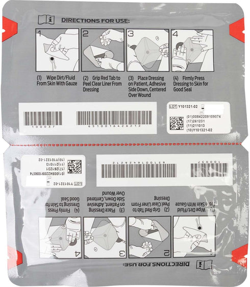 Pack) (10-0037) North American Rescue HyFin Vent Chest Seal (Twin NAR Vented Wound Chest Seals for Trauma, Wounds