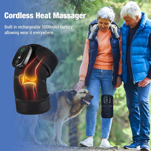 ERHIVORA Knee Massager with Heat and Vibration, Knee Heating Pad for Arthritis with Massage Function