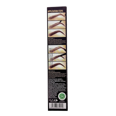 Double Ended Eyebrow Pencil, Waterproof Natural Brow Enhancing Pen, Long Lasting Eye Makeup, Black, Pack of 1