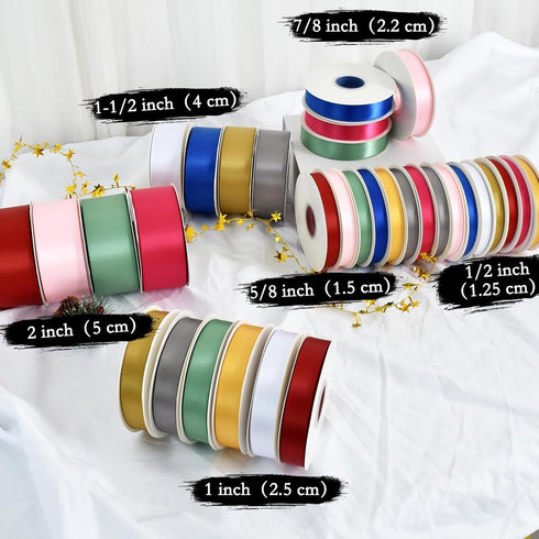 TONIFUL 1/2 Inch x 50yd Dark Gold Satin Ribbon for Gift Wrapping, Floral Bouquets, Craft Making, Party Decoration