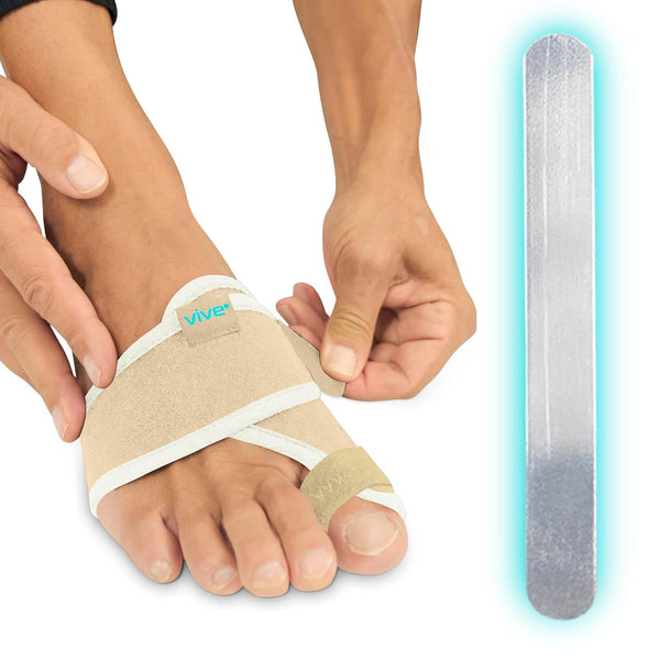 Vive Bunion Brace (Pair) - Big Toe Corrector with Splint for Joint Pain Relief, Orthopedic Sleeve Support