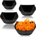 PLASTICPRO Disposable Square Serving Bowls, 8 OUNCE, Black Pack of 4, Party Snack or Salad Bowl