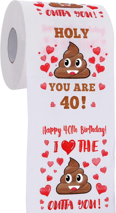 40th Birthday Gifts for Women, Men - Happy Prank Toilet Paper, Decorations, Party Supplies Favors, Funny Gag Gift Ideas