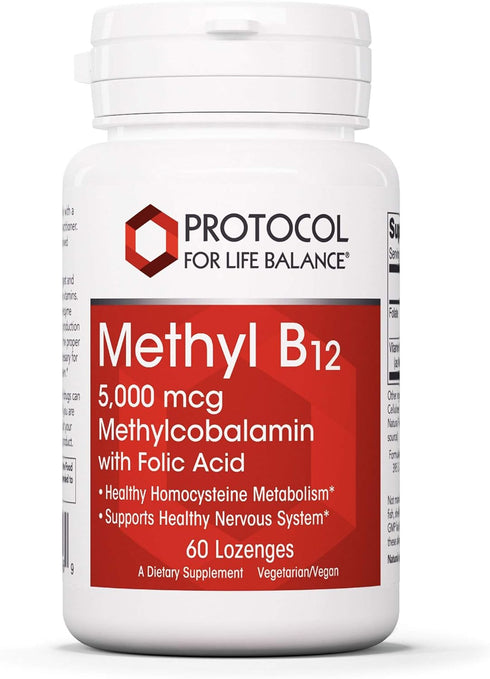 Protocol Methyl B12 5,000mcg - Vitamin B12 for Homocysteine Metabolism* - Supports Brain Health & Healthy Nervous