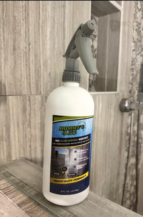 Mommy's Glass 2 1 16 oz in Hard Water Spot Remover and Repellent Spray, Heavy-Duty Formula, No Scrubbing Needed, fl