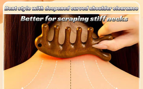YNHIAG 4.3" Sandalwood Massage Comb Acupressure Scalp Massager, Head Relaxation Tool with Rope, Handheld Wooden Comb