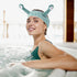 Spa Headband and Wristband Set, Snail Coral Fleece Hair Band for Washing Face, Cute Hair Accessories (Green).