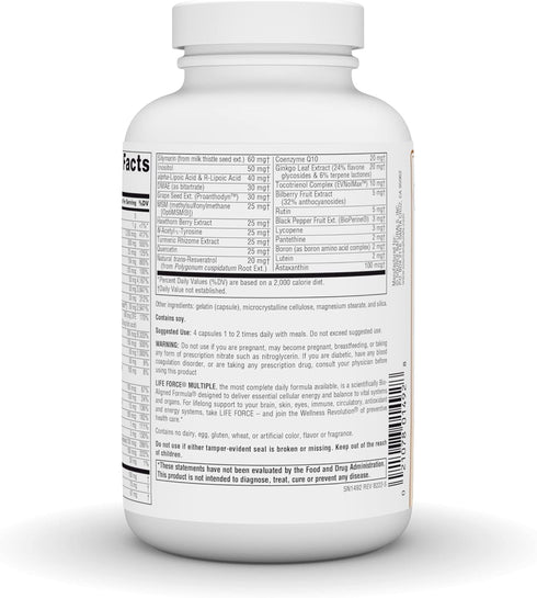 Source Naturals Life Force Multiple, Daily Multivitamin with Essential Vitamins, Minerals - 180 Capsules