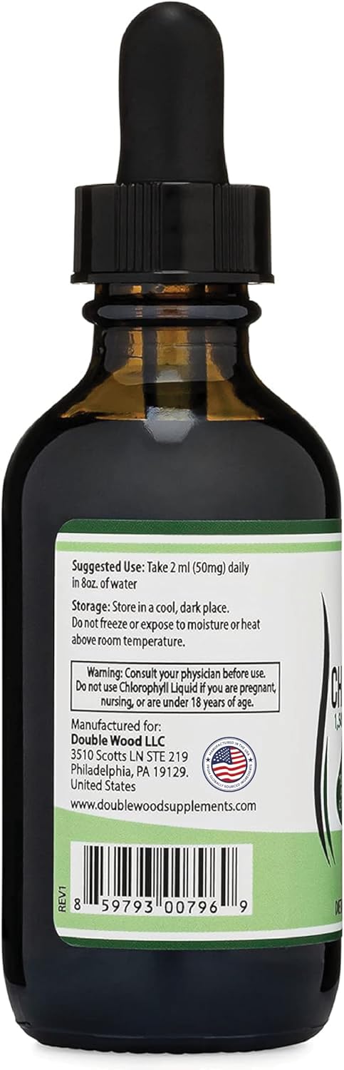 Chlorophyll Liquid Drops - Peppermint Flavored, Vegan Safe for Skin Health & Immune Function