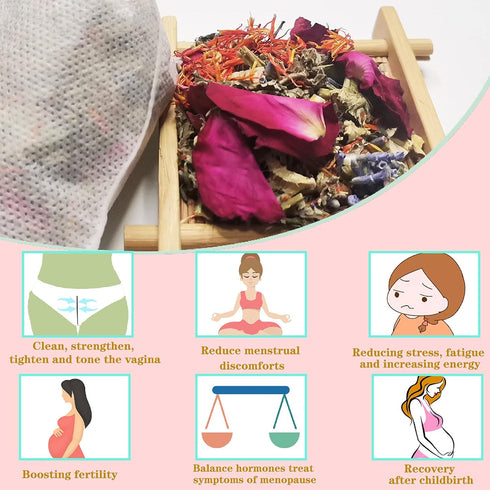 Yoni Steam Herb for Women pH Balance, Natural Feminine Vaginal Herbs Cleansing Rejuvenate, Herbal Blend, 7 Filter Bags Vaginal Herbs