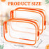 Weewooday 12 Pieces Clear Cosmetics Bag PVC Zippered Clear Toiletry Carry Pouch Portable Cosmetic Makeup Bag Waterproof Makeup Bag Vinyl Plastic Organizer Case for Vacation Bathroom (Orange, Small)