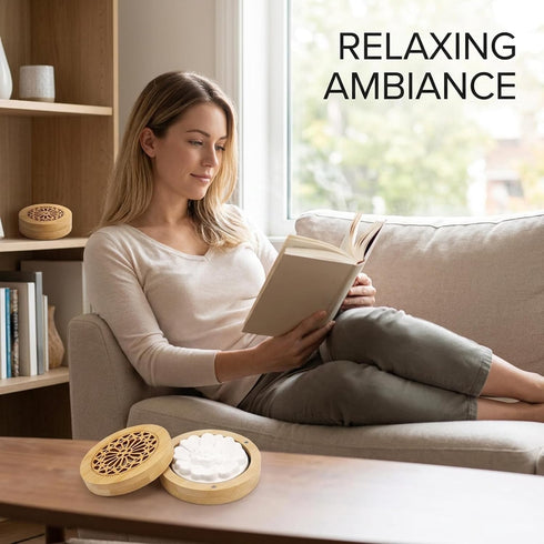 Ujukoxc 1set 3.5in Set Aromatic Bamboo Carving Box for Home Scenting,Passive Essential Oil Diffuser, Passive Diffuser