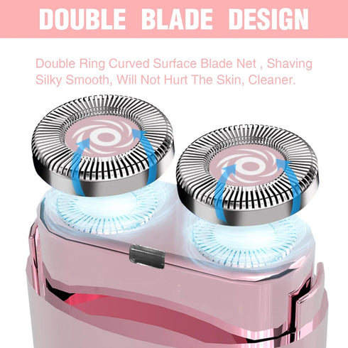 Portable Facial Hair Remover for Women, Painless Electric Shaver with LED Light for Face, Chin, Lip, Bikini