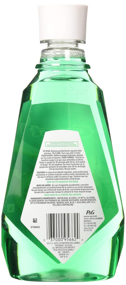 Procter & Gamble 1 (33.8 oz) Pack 2 Crest Scope Classic Mouthwash Rince Liter