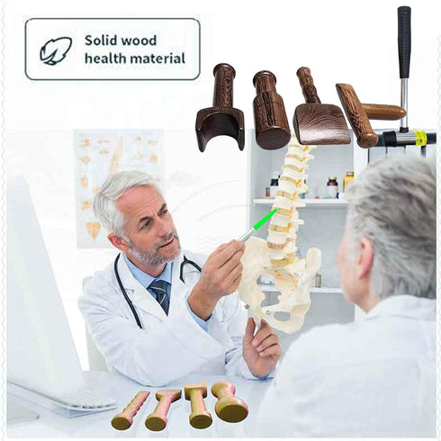 NICHOY Hammer Reset Hammer Massage Aquipment,Chiropractic Adjustment Tools and Chisel,Wedge Massager Wooden Tool Deep