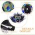 Yokawe 20s Elegant Black Peacock Feather Hair Clip with Flowers, Gatsby Party Accessories for Women
