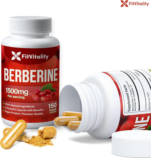 Premium Berberine Supplement 1500mg - 150 Capsules | 100% Pure, Immune System Support, Non-GMO, Gluten-Free