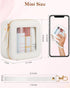 Clear Makeup Bag, Mini Small Cosmetic Bag for Purse, Cute Leather Makeup Pouch, White Mini