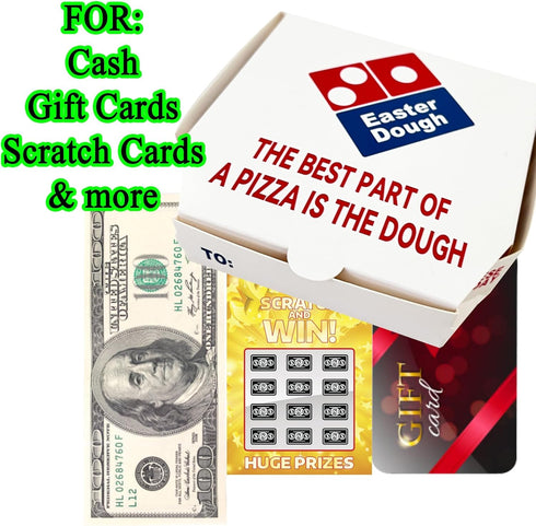 PHAWNGU 4 Pack Easter Basket Stuffers, Money Box for Cash Gift for Teens, Money Holder, Gift Card Holder, Mini Pizza
