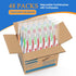 Homvle 48 Packs Office/4 Disposable Toothbrushes with Toothpaste, Individually Wrapped Buld Toothbrush and Toothpaste