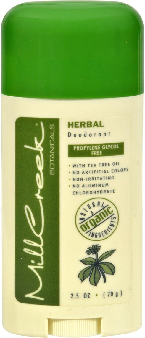 Mill Creek Deodorant Herbal Natural & Organic, 2.5oz