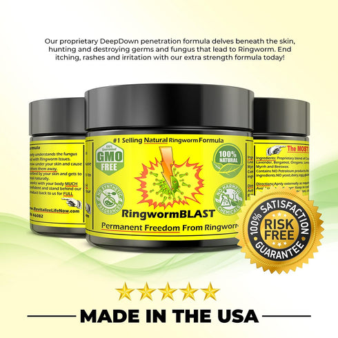 Ringworm Relief Fast Cream Ointment, Dermatologist Tested, Natural Extra Strength for Adults and Kids, No Chemicals