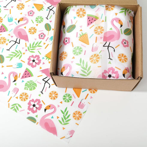 JarThenaAMCS 100 Sheets Hawaiian Tissue Paper, 14 x 20 Inch Tropical Gift Wrapping Paper for DIY Crafts, Summer Party
