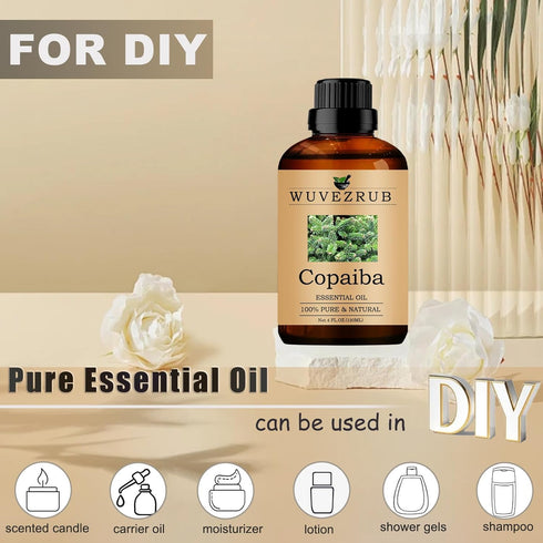 Copaiba Essential Oils Organic, 120ML Pure Copaiba Essential Oil for Aromatherapy Diffuser - Copaiba / 4 Fl Oz