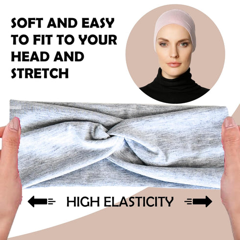 lotus78 Headbands for Women, Fashionable Sports Hairbands, Elastic Wide Headbands, Non-Slip Workout Yoga Sports Headbands for Women, Pack of 6 (Luxe)