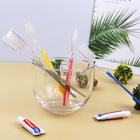 20pcs Disposable Toothbrushes with Toothpaste - 5 Colors