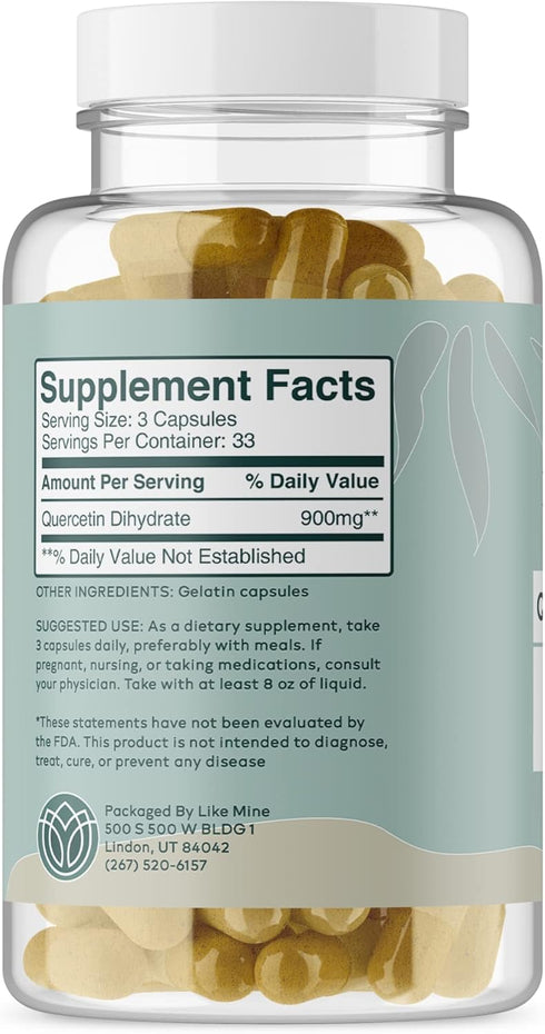 Quercetin (100 Capsules), Pure & Natural, Single Ingredient, Dietary Supplement for Women