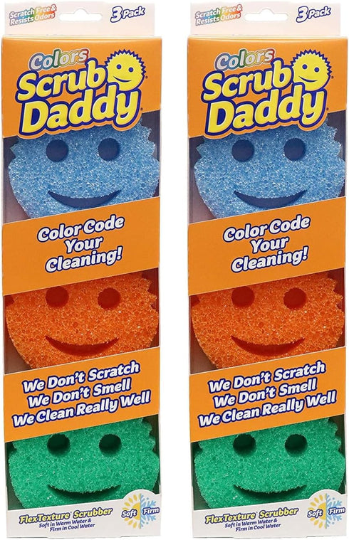 Scrub Daddy Color Sponge, Scratch-Free Multipurpose Dish Sponge Variety Pack, BPA Free Kitchen Sponge (3 Count)