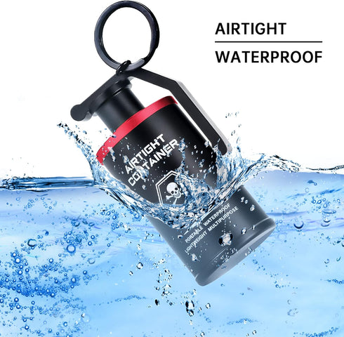 Portable Pill Box Aluminum Alloy Waterproof Small Organizer, Keychain Gadget for Travel