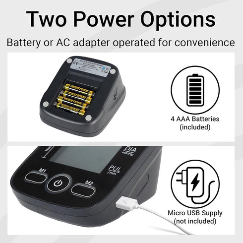 Automatic Blood Pressure Machine - Upper Arm Digital Pulse Monitor with Large LCD Display