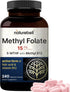 NatureBell L Methylfolate 15mg, 240 Veggie Capsules - 5-MTHF with Methyl B12 1,000mcg for Energy Support