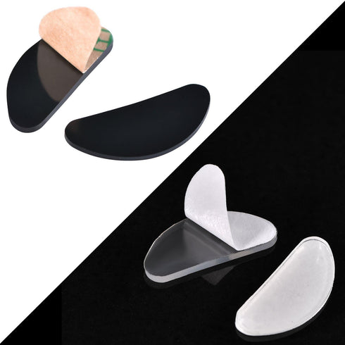 TOODOO 18 Pairs Eyeglasses Nose Pads - Adhesive Silicone Anti-Slip for Glasses & Sunglasses (Transparent & Black, 1mm)