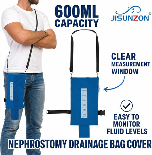 JISUNZON 600-1000ml) Adjustable Waist Belt with Pockets | Discreet & Hands-Free Organizer for Tubes and Liquid Bags