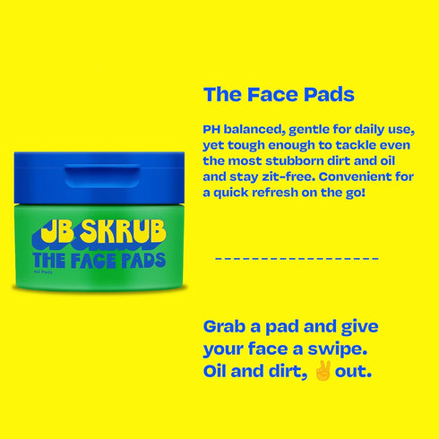 The Face Pads - Tween Boys & Teens Acne Cleansing Pads for Kids - 40 Wipes for Greasy Skin & Freshness