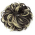 Lelinta Hair Bun Extensions - Wavy Curly Messy Donut Chignons Hair Piece - Black Brown Mix Bleach
