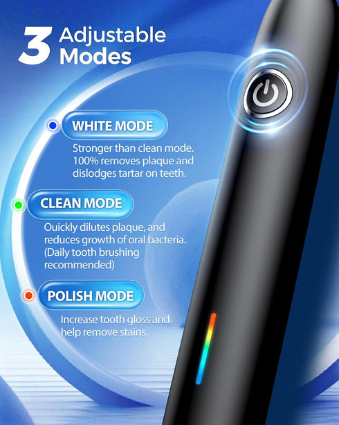 Teeaegis 8 3 2-Minute 45-Day Rotating Electric Toothbrush with Brush Heads for Adults and Kids, Modes Rechargeable