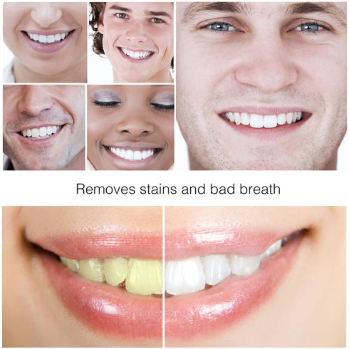 WUBLSYAN Set, Teeth Whitening Charcoal Powder + Bamboo Brush Oral Care Natural Activated Charcoal Teeth Whitener