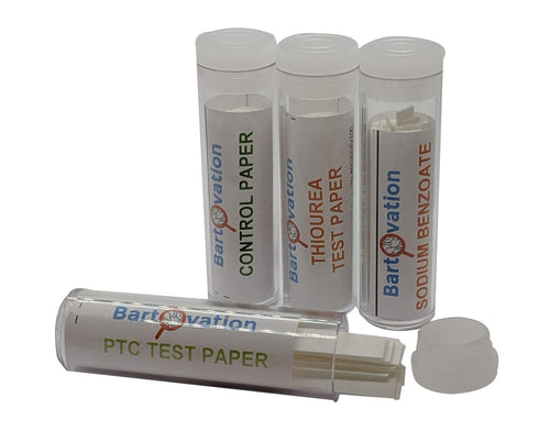 Bartovation Super Taster Test Genetics Lab Kit with Instructions, 100 Paper Strips, Phenylthiourea (PTC), Sodium