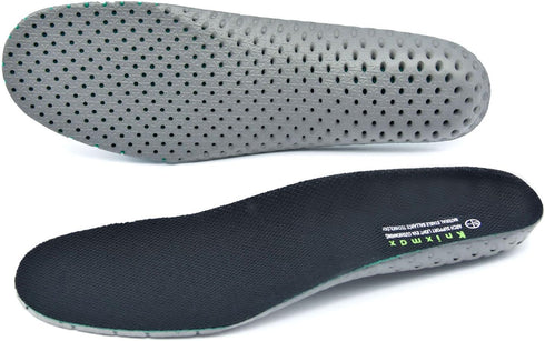 Knixmax Men's Sport Shoe Insoles, Comfort Thin Cushioning Orthotic Inserts for Sneakers, Black EU 44