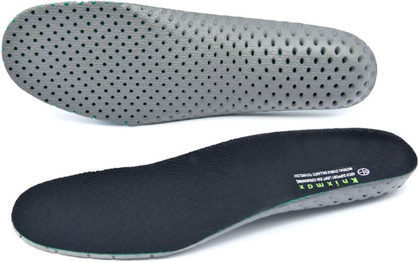 Knixmax Men's Sport Shoe Insoles, Comfort Thin Cushioning Orthotic Inserts for Sneakers, Black EU 44