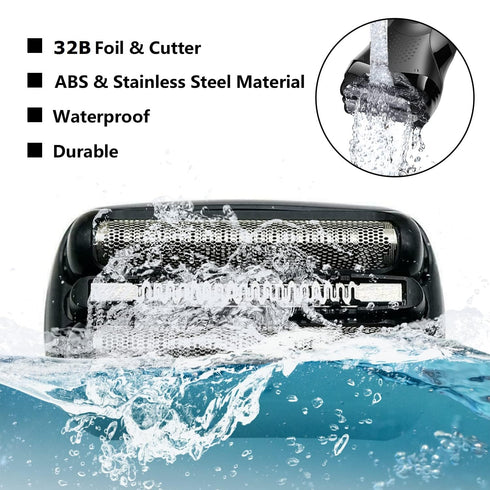 Series 3 32B Replacement Shaver Head for Braun, Foil & Cutter Razor Replacement Head, Compatible with Braun 301S, 310S,