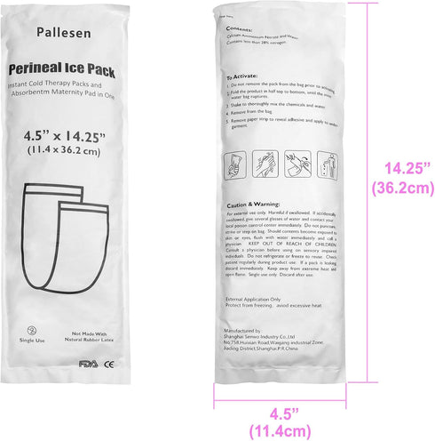8 Packs Perineal Ice Packs for Postpartum Essentials - 2 in 1 Instant Cold Therapy Packs and Absorbent Maternity Pad